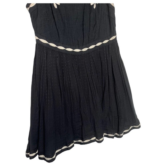 Free People Dress Womens 2 Delightful Birds Of A Feather Embroidered Flare Black - Picture 4 of 16